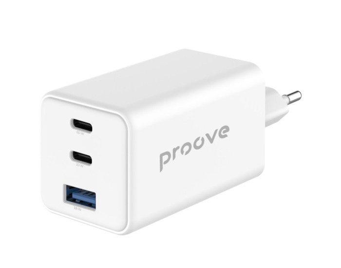 Сетевое зарядное устройство Proove Pocket GaN 65W (2Type-C + USB) черный