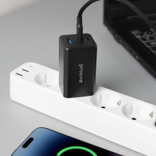 Сетевое зарядное устройство Proove Pocket GaN 65W (2Type-C + USB) черный