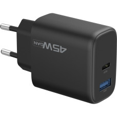 Сетевое зарядное устройство Proove Silicone Power 2 45W (Type-C + USB) черный