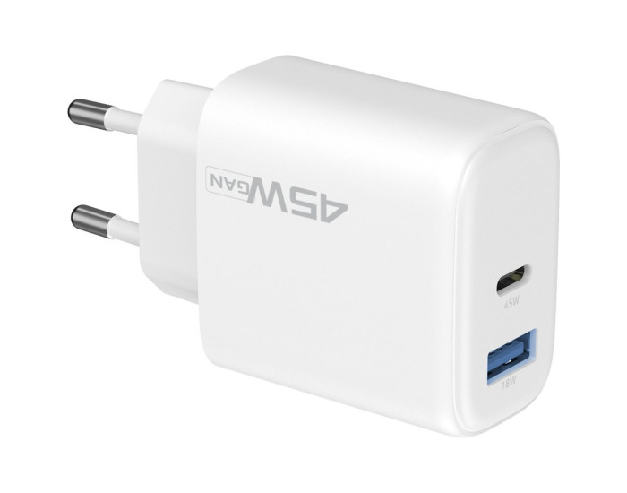 Сетевое зарядное устройство Proove Silicone Power 2 45W (Type-C + USB) черный