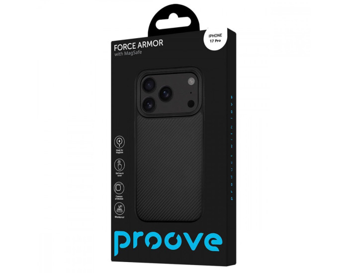 Чохол-силікон Proove Force Armor Case with MagSafe Ring iPhone 17 Pro, чорний