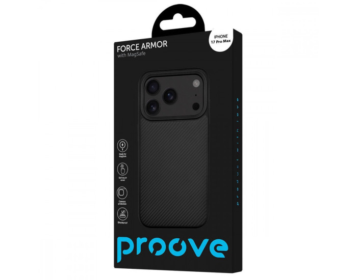 Чохол-силікон Proove Force Armor Case with MagSafe Ring iPhone 17 Pro Max, чорний