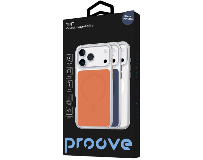 Чохол-силікон Proove Tint Case with MagSafe Ring iPhone 17 Pro Max, Помаранчевий