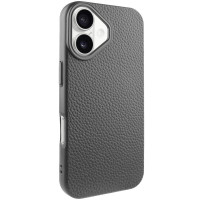 Чехол кожаный Syndee with MagSafe iPhone 17, черный/черный