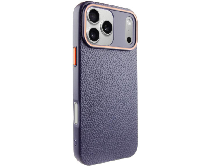 Чехол кожаный Syndee with MagSafe iPhone 17 Pro Max, Gem blue