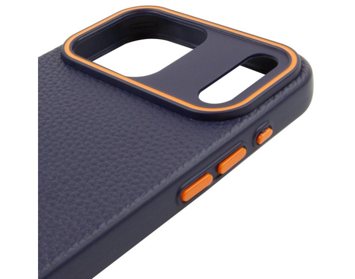 Чехол кожаный Syndee with MagSafe iPhone 17 Pro Max, Gem blue