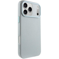 Чехол кожаный Syndee with MagSafe iPhone 17 Pro Max, Wave blue