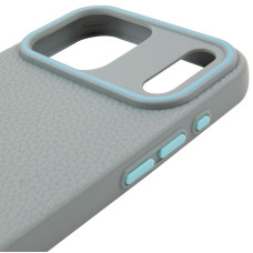 Чехол кожаный Syndee with MagSafe iPhone 17 Pro Max, Wave blue