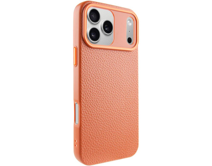 Чехол кожаный Syndee with MagSafe iPhone 17 Pro Max, Golden brown