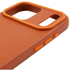 Чехол кожаный Syndee with MagSafe iPhone 17 Pro Max, Golden brown