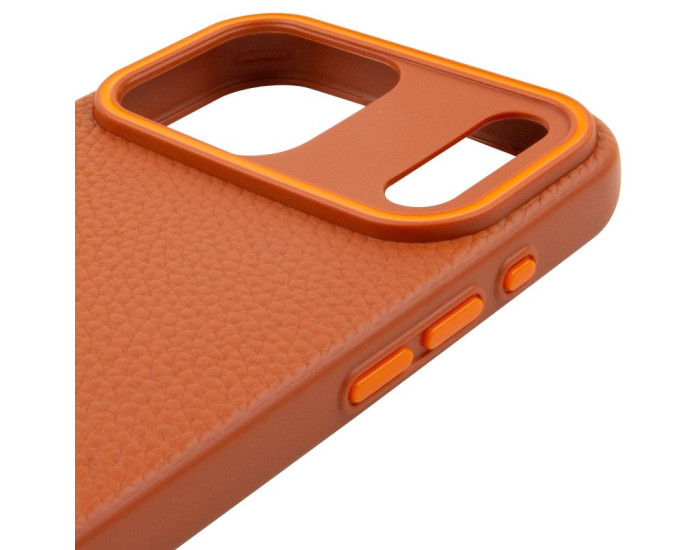 Чехол кожаный Syndee with MagSafe iPhone 17 Pro Max, Golden brown