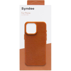 Чехол кожаный Syndee with MagSafe iPhone 17 Pro Max, Golden brown