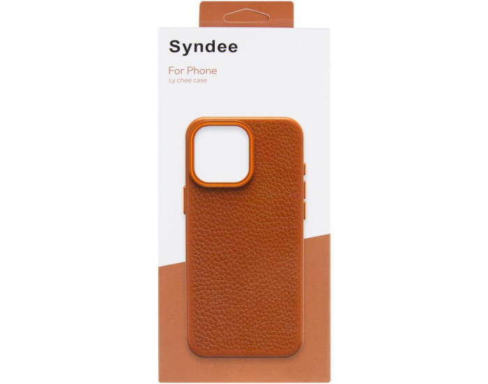 Чехол кожаный Syndee with MagSafe iPhone 17 Pro Max, Golden brown