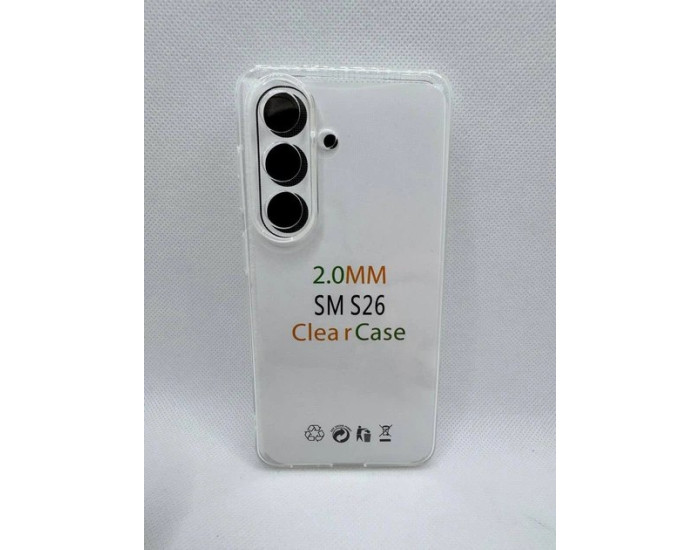 Чохол-силікон CLEAR case 2.0mm Samsung S26, Прозорий
