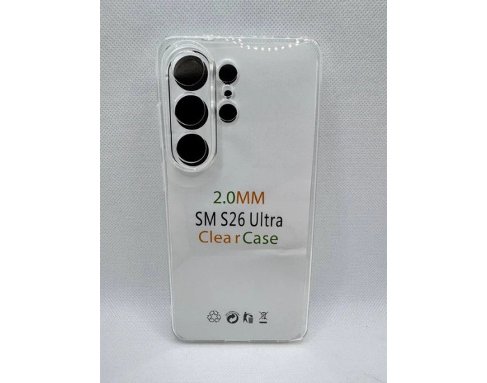 Чехол-силикон CLEAR case 2.0mm Samsung S26 Ultra, прозрачный
