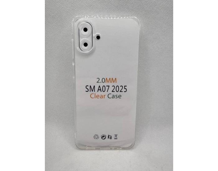 Чехол-силикон CLEAR case 2.0mml Samsung A07, прозрачный
