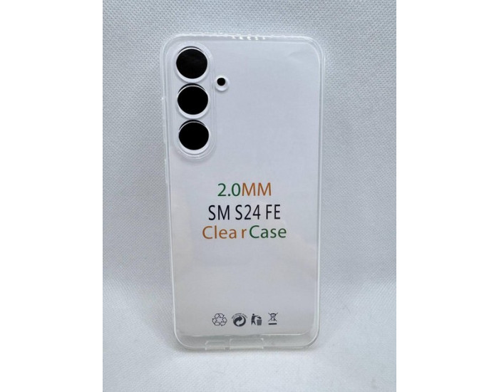 Чехол-силикон CLEAR case 2.0mml Samsung S24 FE, прозрачный