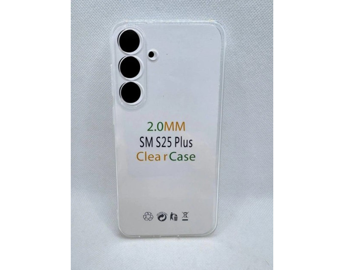 Чохол-силікон CLEAR case 2.0mml Samsung S25 Plus, Прозорий