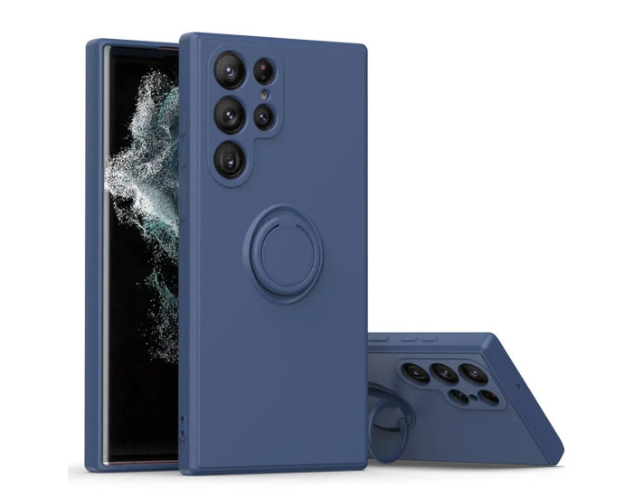 Чохол-силікон Matte Ring MagSafe Samsung S24 Ultra, Dark blue