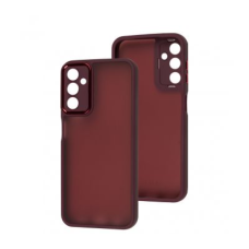 Чохол-силікон Luxury Metal Lens Samsung A34 5G, Marsala