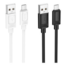 Кабель USB Hoco X122 Benefit silicone charging USB to Micro (2.4A/1m) черный