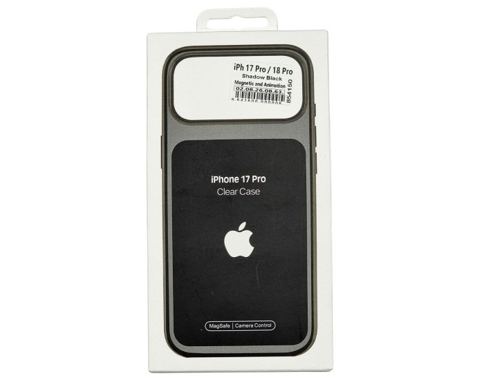 Чехол-силикон Clear Case with MagSafe and Animation iPhone 17 Pro /18 Pro, Shadow black