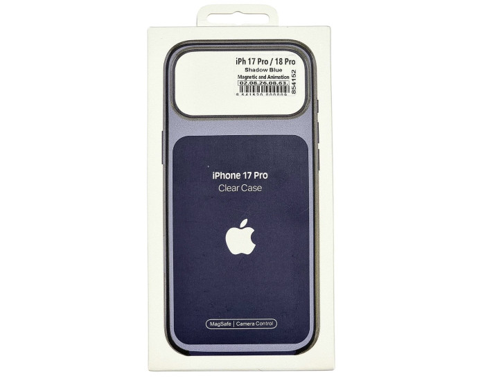Чехол-силикон Clear Case with MagSafe and Animation iPhone 17 Pro /18 Pro, Shadow blue
