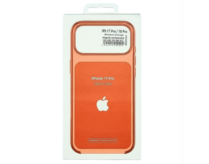 Чехол-силикон Clear Case with MagSafe and Animation iPhone 17 Pro /18 Pro, Shadow orange