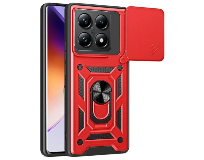 Чехол-Ударопрочный Camshield Serge Ring Xiaomi 14T Pro, красный