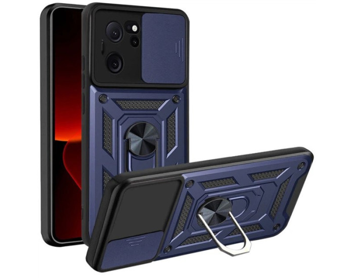 Чехол-Ударопрочный Camshield Serge Ring Xiaomi Poco X4 Pro 5G, синий
