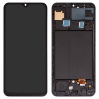 Дисплей з сенсорним екраном (модуль) Samsung A305 A30 2019 /A505 A50 /A507 A50s, чорний з рамкою, з вузьким обідком, TFT