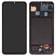 Дисплей з сенсорним екраном (модуль) Samsung A305 A30 2019 /A505 A50 /A507 A50s, чорний з рамкою, з вузьким обідком, TFT