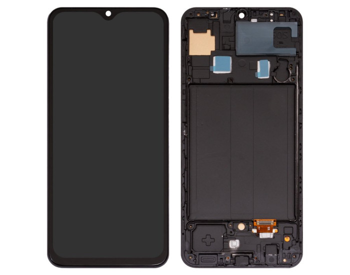 Дисплей з сенсорним екраном (модуль) Samsung A305 A30 2019 /A505 A50 /A507 A50s, чорний з рамкою, з вузьким обідком, TFT