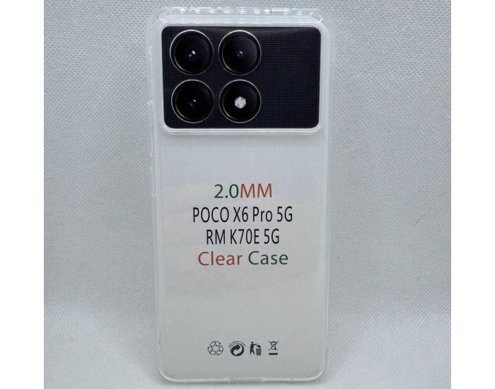 Чехол-силикон Clear Case 2.0 mm Xiaomi Poco X6 Pro 5G, прозрачный