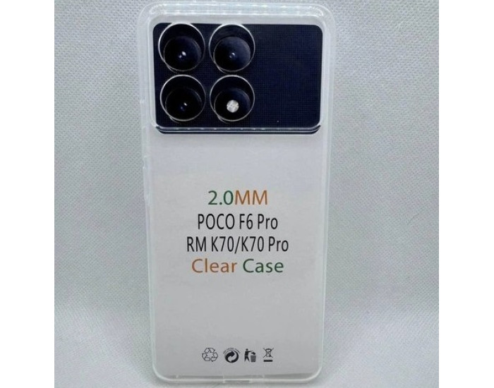Чехол-силикон Clear Case 2.0 mm Xiaomi Poco F6 Pro 5G, прозрачный