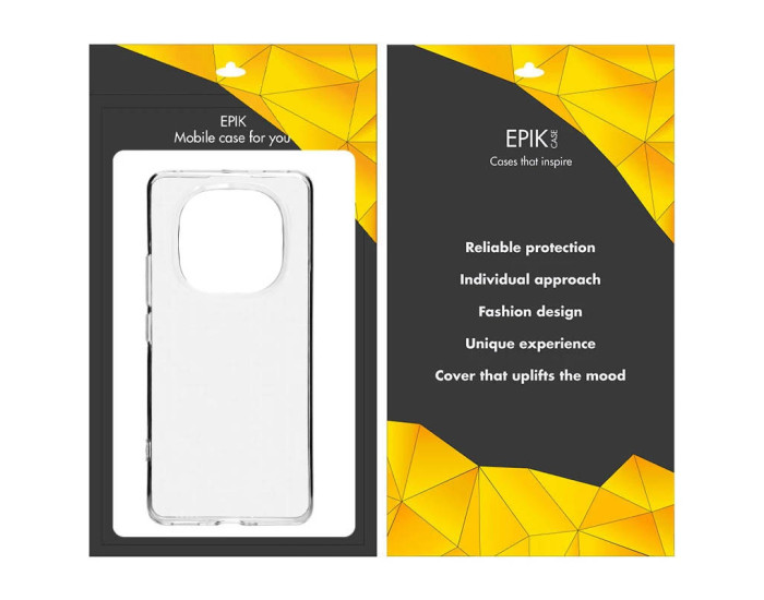 Чехол-силикон Epic Transparent 1.5mm Xiaomi Redmi Note 14 Pro, прозрачный