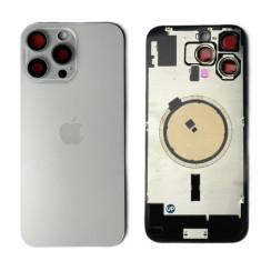 Задняя панель корпуса для iPhone 16 Pro White Titanium, со стеклом камеры, MagSafe