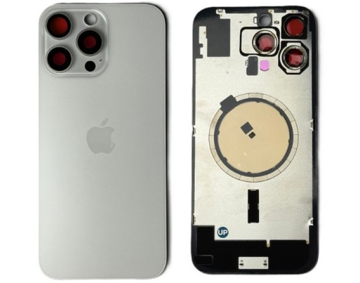 Задняя панель корпуса для iPhone 16 Pro White Titanium, со стеклом камеры, MagSafe