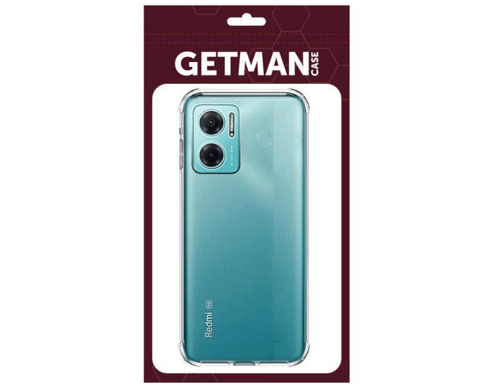Чохол-силікон Getman Ease logo посилені кути Xiaomi Redmi Note 11E, Прозорий