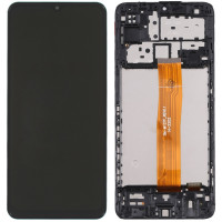 Дисплей з сенсорним екраном (модуль) Samsung A125 A12 /A125, REV.0.1, з рамкою, чорний, переклеювання