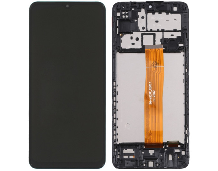 Дисплей с сенсорным экраном (модуль) Samsung A125 A12 /A125, REV.0.1, с рамкой, черный, переклейка