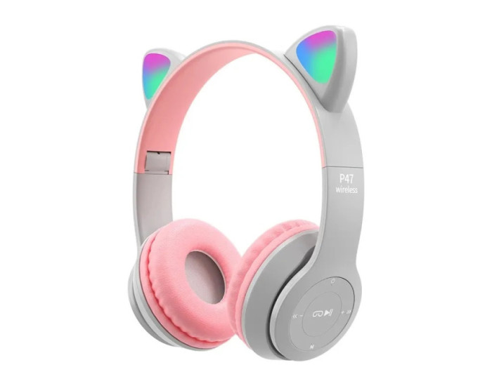 Беспроводные Наушники Bluetooth CATear P47M Led Pink