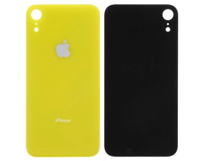 Задня панель корпуси для iPhone XR, жовта (Big Hole) оригінал