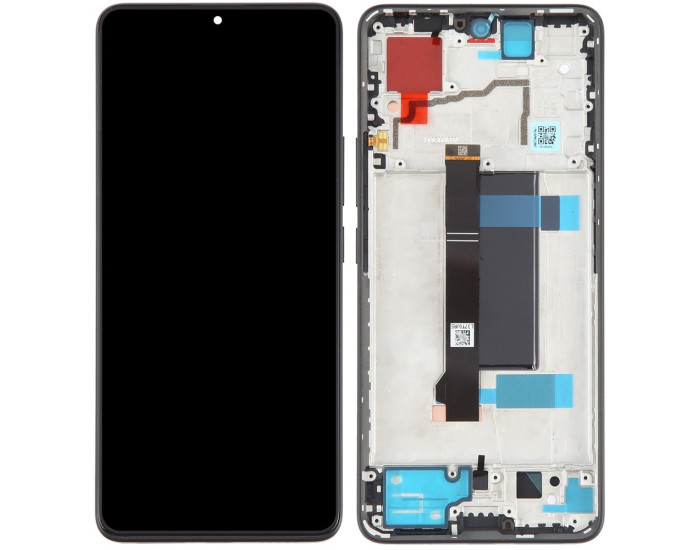 Дисплей з сенсорним екраном (модуль) Xiaomi Poco X6 5G, Redmi Note 13 Pro 5G, чорний, з рамкою, оригінал