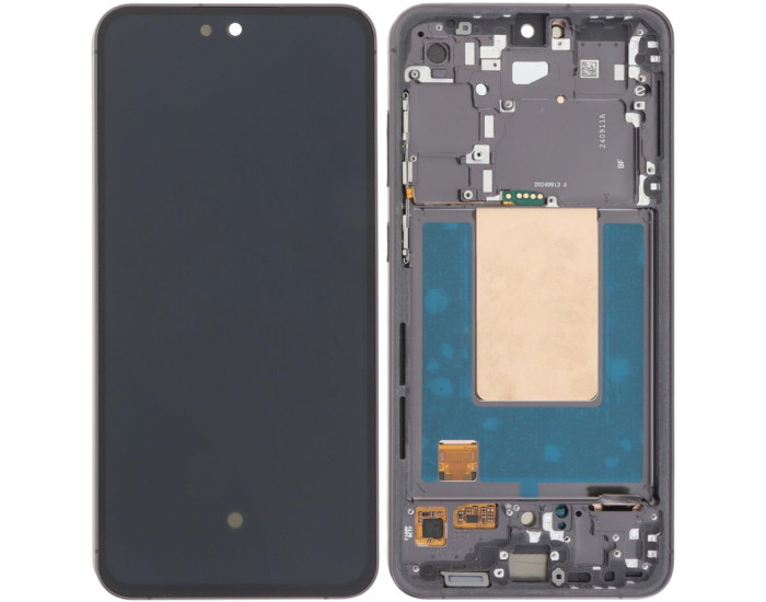 Дисплей с сенсорным экраном (модуль) Samsung S721 Galaxy S24 FE, черный с рамкой серой, оригинал Assembled