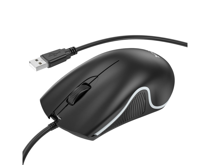 Мышь проводная Hoco GM19 RGB, Black