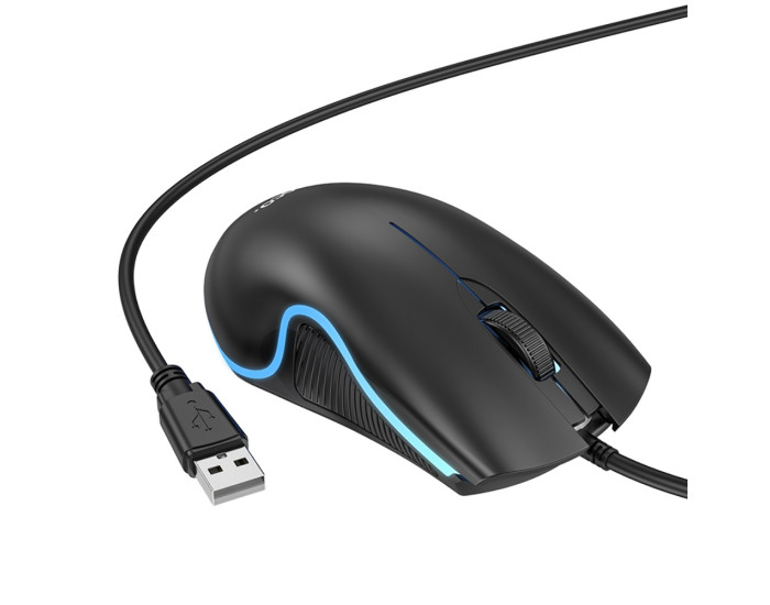 Мышь проводная Hoco GM19 RGB, Black