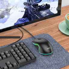 Мышь проводная Hoco GM19 RGB, Black