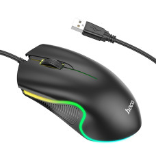 Мышь проводная Hoco GM19 RGB, Black
