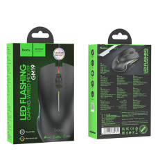 Мышь проводная Hoco GM19 RGB, Black